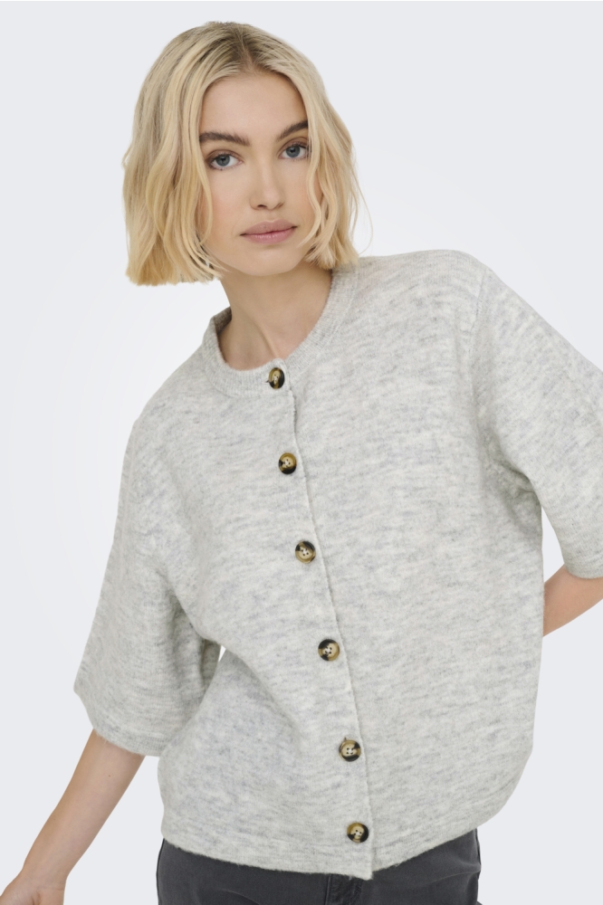 ONLCAMILLA S/S CARDIGAN KNT NOOS 15348772 LIGHT GREY MELANGE